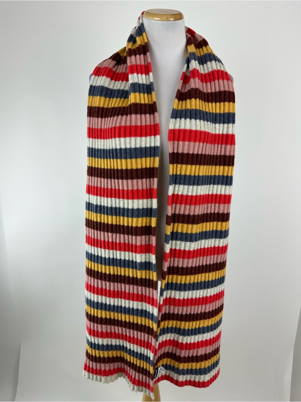 Madewell Carousel Wool Blend Colorful Ribbed Striped Scarf
